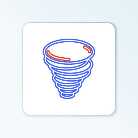 Line Tornado icon isolated on white background. Cyclone, whirlwind, storm funnel, hurricane wind or twister weather icon. Colorful outline concept. Vectorのイラスト素材