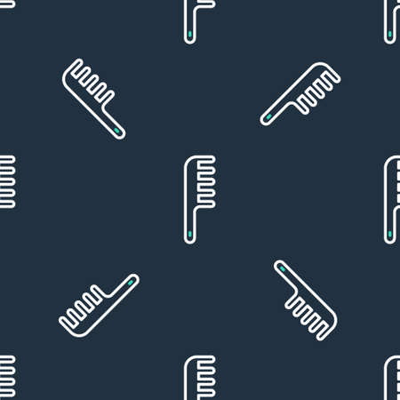 Line Hairbrush icon isolated seamless pattern on black background. Comb hair sign. Barber symbol. Vectorのイラスト素材