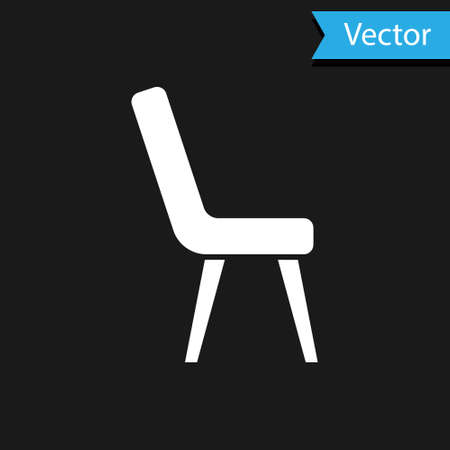 White Armchair icon isolated on black background. Vectorのイラスト素材