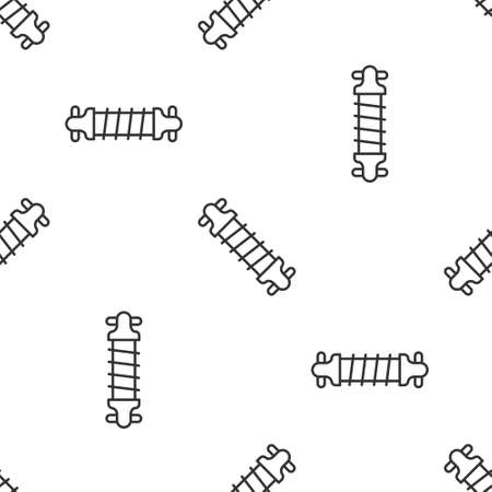 Grey line Bicycle suspension icon isolated seamless pattern on white background. Vectorのイラスト素材