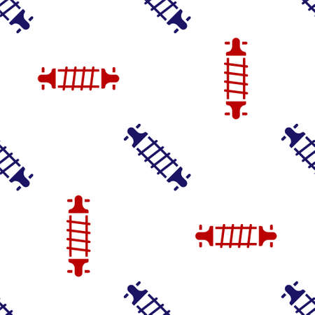 Blue and red Bicycle suspension icon isolated seamless pattern on white background. Vectorのイラスト素材