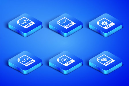 Set RUBY file document, MP3, GIF, HTML, SVG and DLL icon. Vectorのイラスト素材
