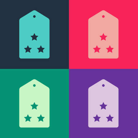 Pop art Military rank icon isolated on color background. Military badge sign. Vectorのイラスト素材