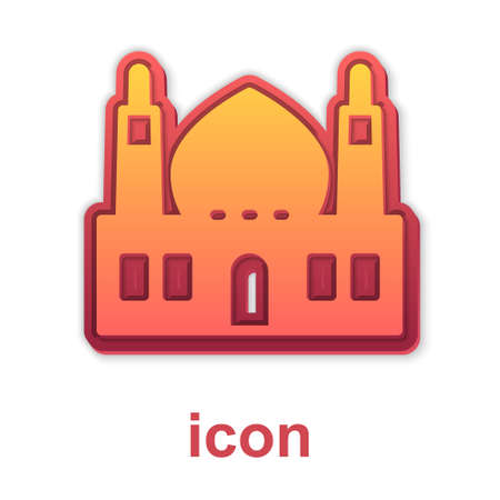 Gold Muslim Mosque icon isolated on white background. Vectorのイラスト素材