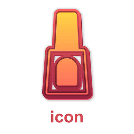 Gold Bottle of nail polish icon isolated on white background. Vectorのイラスト素材