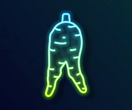 Glowing neon line Ginseng root icon isolated on black background. Vectorのイラスト素材