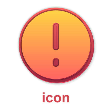 Gold Speech bubble and Exclamation icon isolated on white background. FAQ sign. Copy files, chat speech bubble and chart. Vectorのイラスト素材