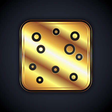 Gold Beer bubbles icon isolated on black background. Vectorのイラスト素材
