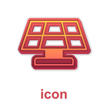 Gold Solar energy panel icon isolated on white background. Vectorのイラスト素材