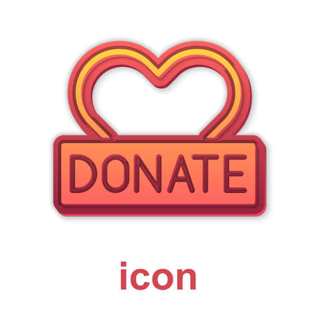Gold Donation and charity icon isolated on white background. Donate money and charity concept. Vectorのイラスト素材