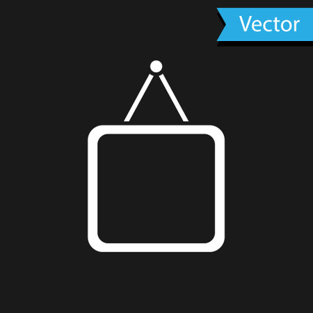 White Mirror icon isolated on black background. Vectorのイラスト素材