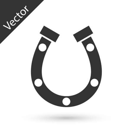 Grey Horseshoe icon isolated on white background. Vectorのイラスト素材