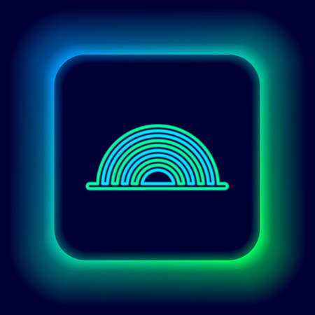 Glowing neon line Rainbow icon isolated on black background. Colorful outline concept. Vectorのイラスト素材