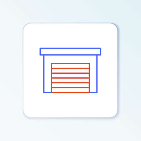 Line Garage icon isolated on white background. Colorful outline concept. Vectorのイラスト素材