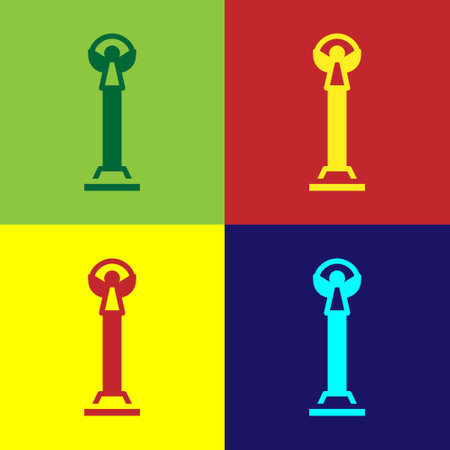 Pop art Monument of Independence in Kiev icon isolated on color background. Kyiv, Ukraine. Vectorのイラスト素材