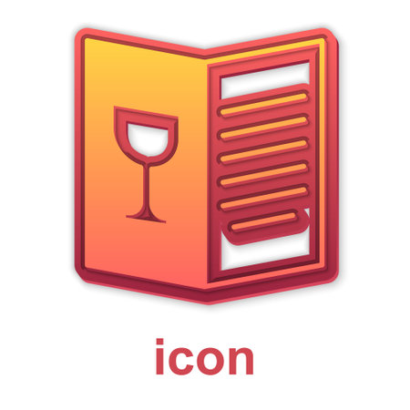 Gold Restaurant cafe menu icon isolated on white background. Vectorのイラスト素材