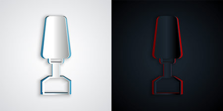 Paper cut Milling cutter for manicure icon isolated on grey and black background. Apparatus for manicure. Manicure tools. Paper art style. Vectorのイラスト素材