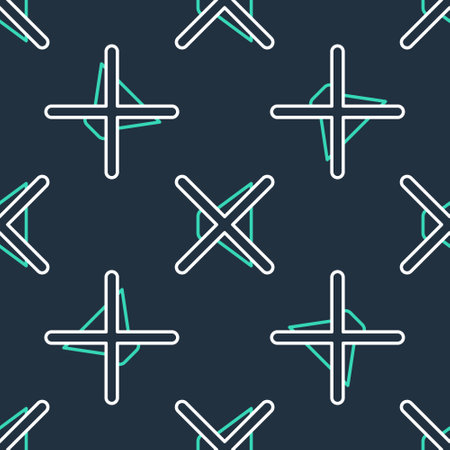 Line Speaker mute icon isolated seamless pattern on black background. No sound icon. Volume Off symbol. Vectorのイラスト素材