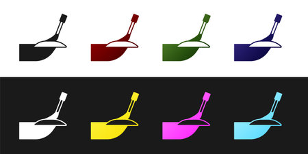 Set Manicure icon isolated on black and white background. Vectorのイラスト素材