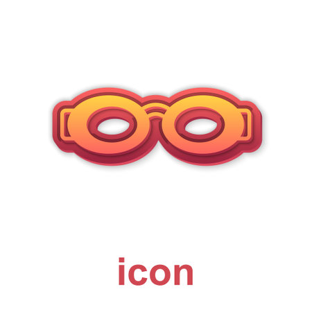 Gold Glasses for swimming icon isolated on white background. Swimming goggles. Diving underwater equipment. Vectorのイラスト素材