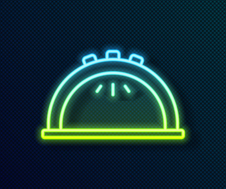 Glowing neon line Manicure lamp icon isolated on black background. UV lamp for nail polish drying. Vectorのイラスト素材
