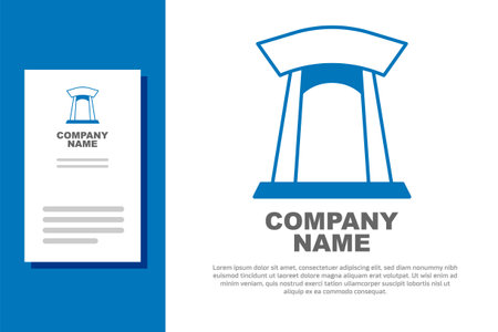 Blue Korean traditional gate icon isolated on white background. Logo design template element. Vectorのイラスト素材