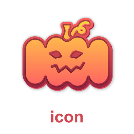 Gold Pumpkin icon isolated on white background. Happy Halloween party. Vectorのイラスト素材