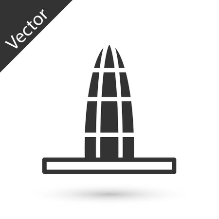 Grey Agbar tower icon isolated on white background. Barcelona, Spain. Vectorのイラスト素材