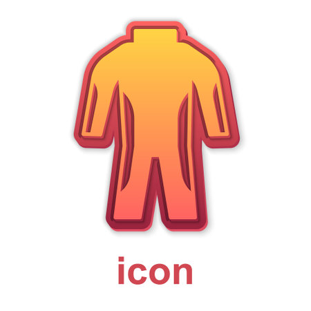 Gold Wetsuit for scuba diving icon isolated on white background. Diving underwater equipment. Vectorのイラスト素材