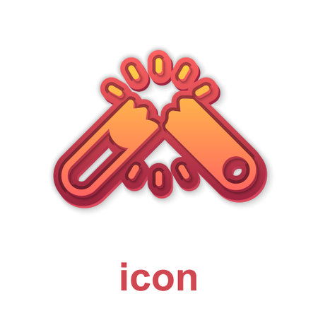 Gold Broken cigarette icon isolated on white background. Tobacco sign. Smoking symbol. Vectorのイラスト素材