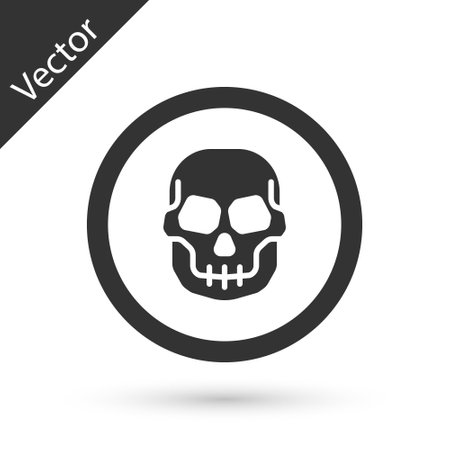 Grey Mexican skull coin icon isolated on white background. Vectorのイラスト素材