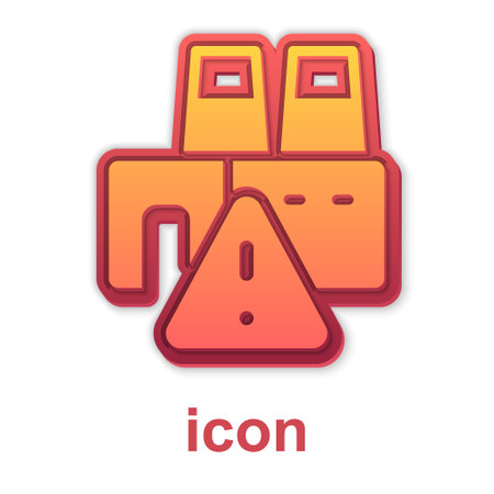 Gold Shutdown of factory icon isolated on white background. Industrial building. Vectorのイラスト素材