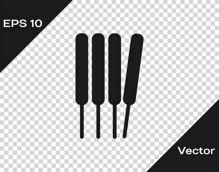 Black Aroma sticks, incense, aromas icon isolated on transparent background. Vectorのイラスト素材