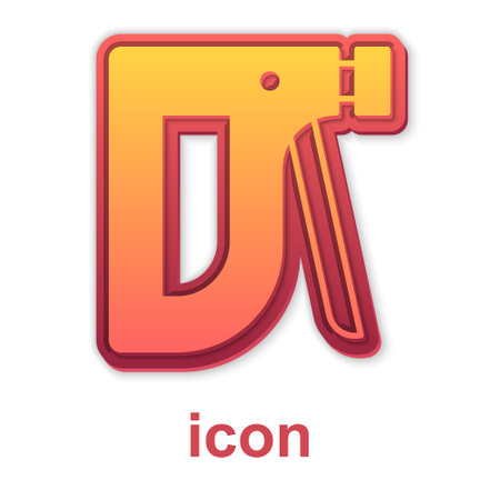Gold Construction stapler icon isolated on white background. Working tool. Vectorのイラスト素材
