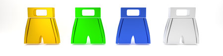 Colorful Boxing short icon isolated on white background. Minimalism concept. 3D render illustration.の写真素材