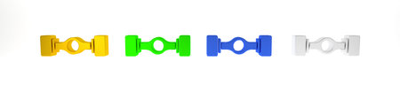 Colorful Chassis icon isolated on white background. Minimalism concept. 3D render illustration.