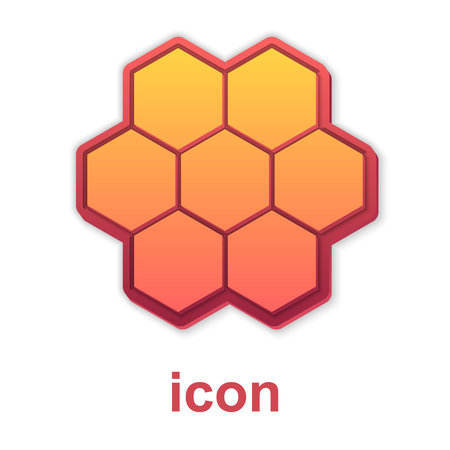 Gold Honeycomb icon isolated on white background. Honey cells symbol. Sweet natural food. Vector.