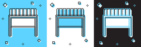 Set Football goal icon isolated on blue and white, black background. Vector.