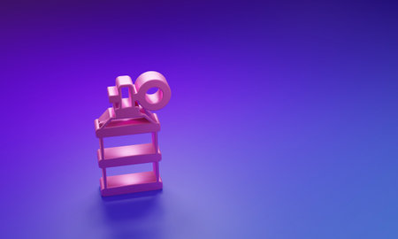 Pink Hand smoke grenade icon isolated on purple-blue background. Bomb explosion. Minimalism concept....
