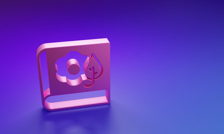 Pink Herbarium icon isolated on purple-blue background. Minimalism concept. 3D render illustration.