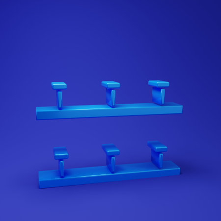 Blue 3D render illustration isolated on blue background. Minimalism concept.の写真素材