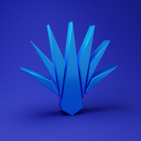 Blue Agave icon isolated on blue background. Traditional Mexican plant. Minimalism concept. 3D render illustration.の写真素材