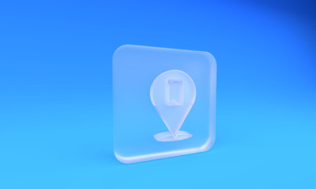 Frosted glass Phone repair service icon isolated on blue background. Adjusting, service, setting,...