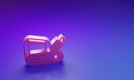 Pink Electric planer tool icon isolated on purple-blue background. Minimalism concept. 3D render illustration.の写真素材