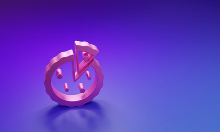 Pink Homemade pie icon isolated on purple-blue background. Minimalism concept. 3D render...