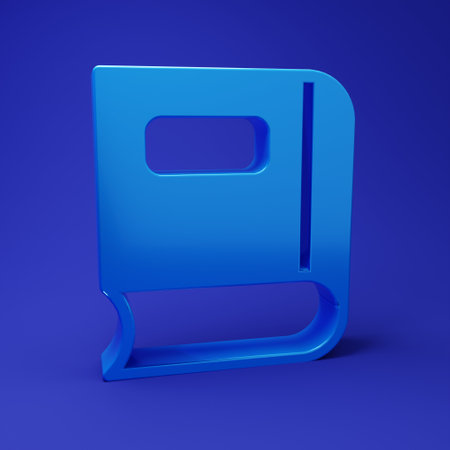Blue Book icon isolated on blue background. Minimalism concept. 3D render illustration.の写真素材