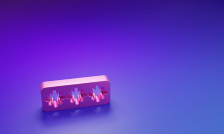 Pink Password protection and safety access icon isolated on purple-blue background. Security,...