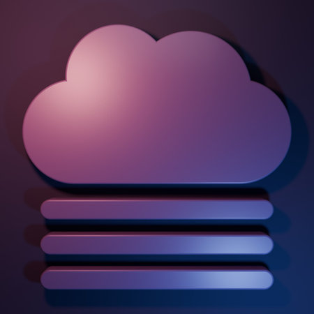 Purple Fog and cloud icon isolated on purple-blue background. Minimalism concept. 3D render illustration.の写真素材