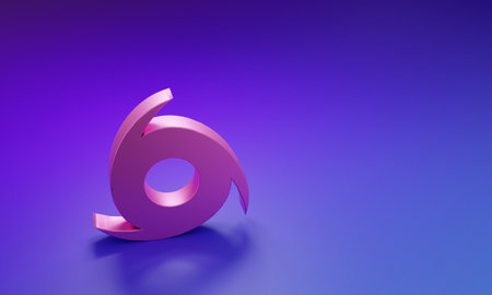 Pink Tornado icon isolated on purple-blue background. Cyclone, whirlwind, storm funnel, hurricane...
