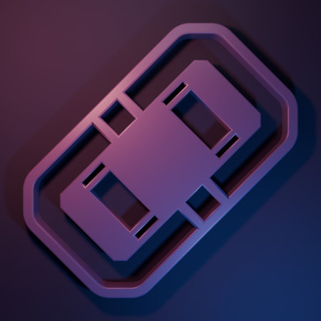 Purple Rafting boat icon isolated on purple-blue background. Inflatable boat. Water sports, extreme sports, holiday, vacation, team building. Minimalism concept. 3D render illustration.の写真素材